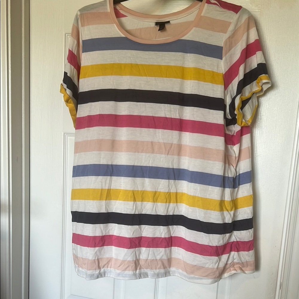 Torrid Pink and Yellow Boxy Short Sleeve Tee